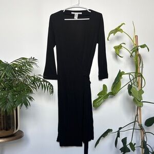 Diane Von Furstenberg Black Long Sleeve Dress